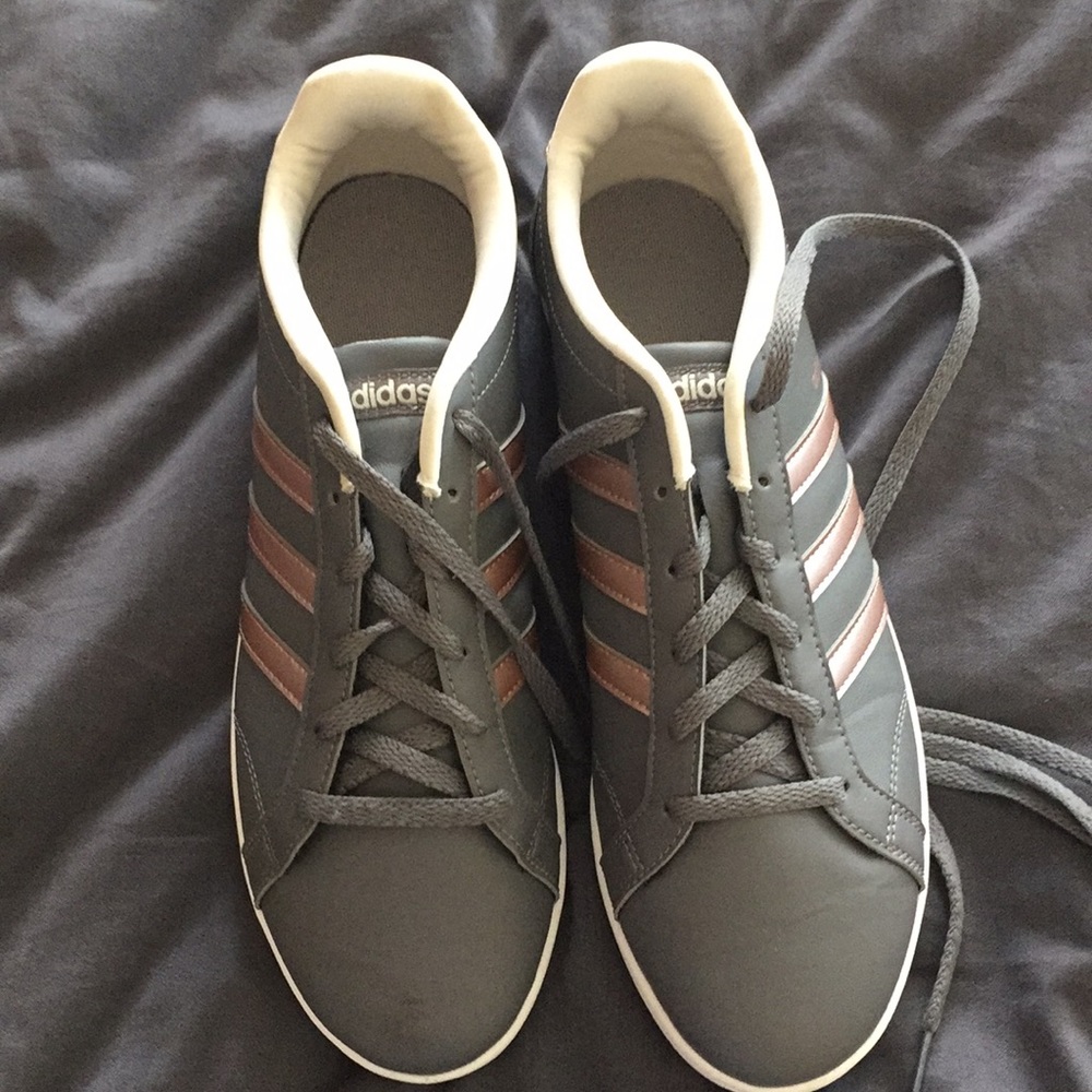 Adidas grey athletic shoes